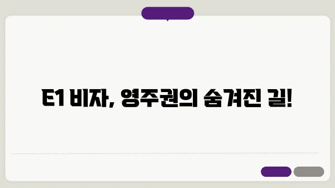 e1 비자 영주권 신청