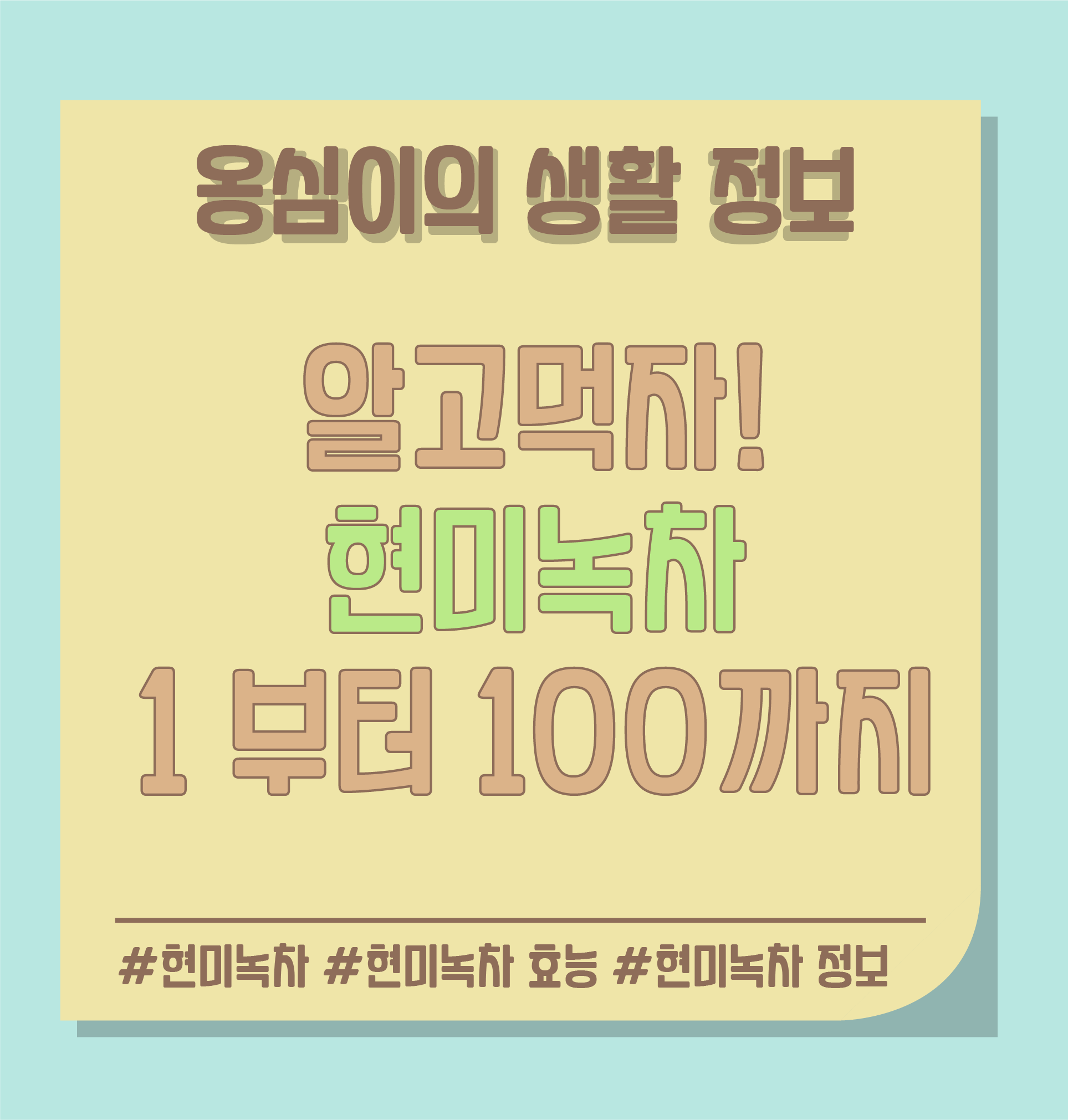 현미녹차의 효능을 제대로 알고 마시자
