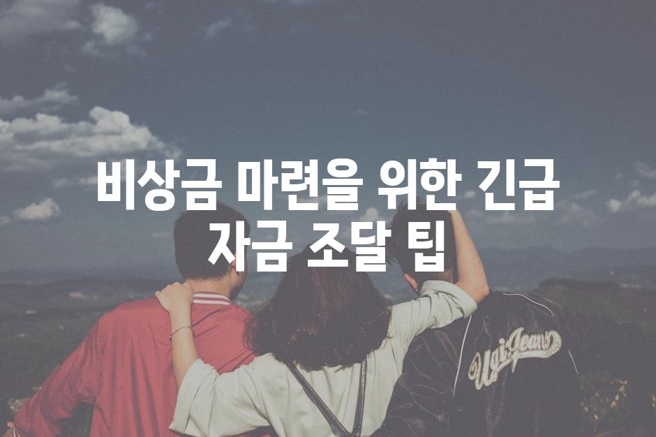 비상금 마련을 위한 긴급 자금 조달 팁