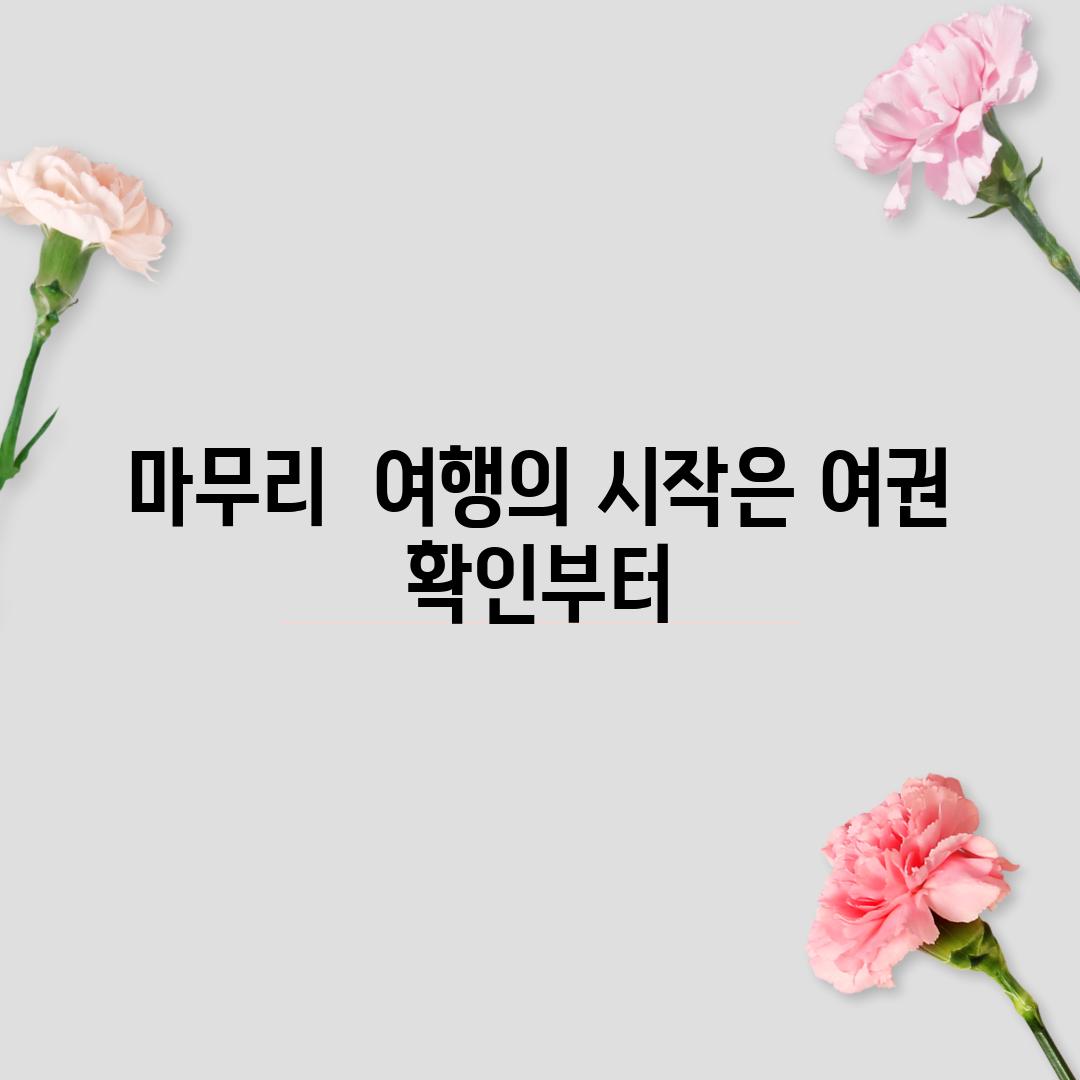 마무리:  여행의 시작은 여권 확인부터!