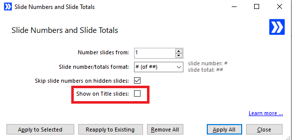 PPT 삽입 메뉴 슬라이드 번호 및 합계 대화 상자