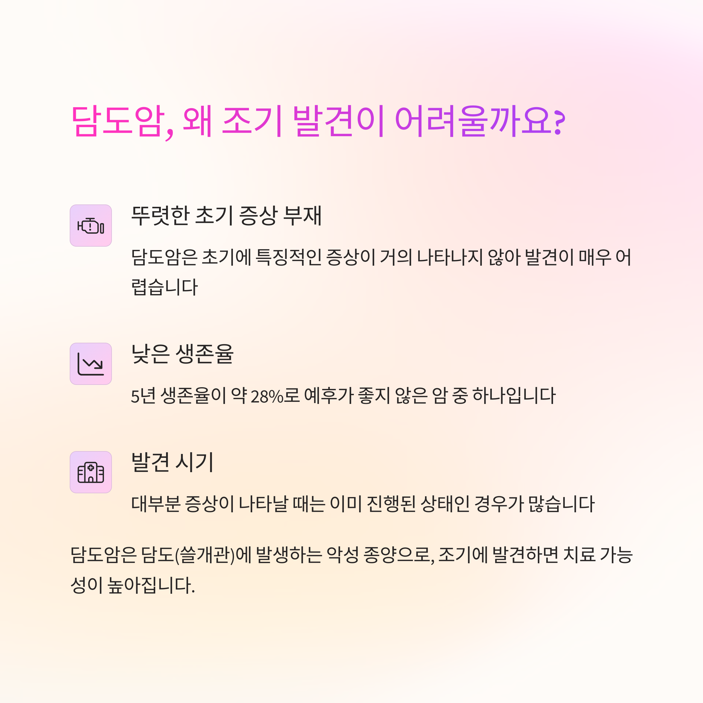 담도암 증상 초기단계 신호