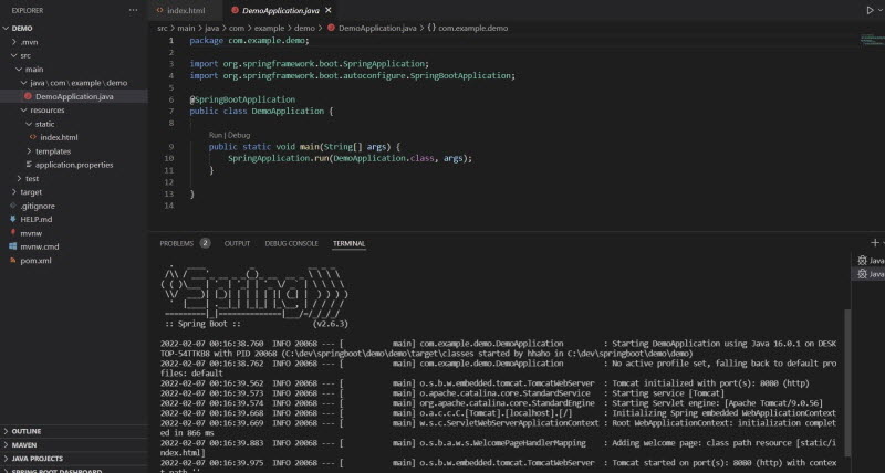 프로젝트 실행 화면
