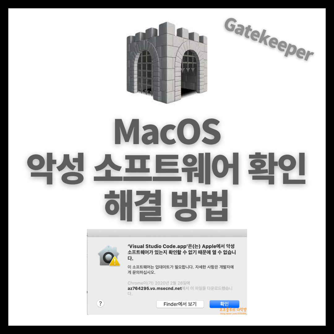  맥북 Apple에서 악성 소프트웨어가 있는지 확인할 수 없기 때문에 열 수 없습니다. 해결 방법