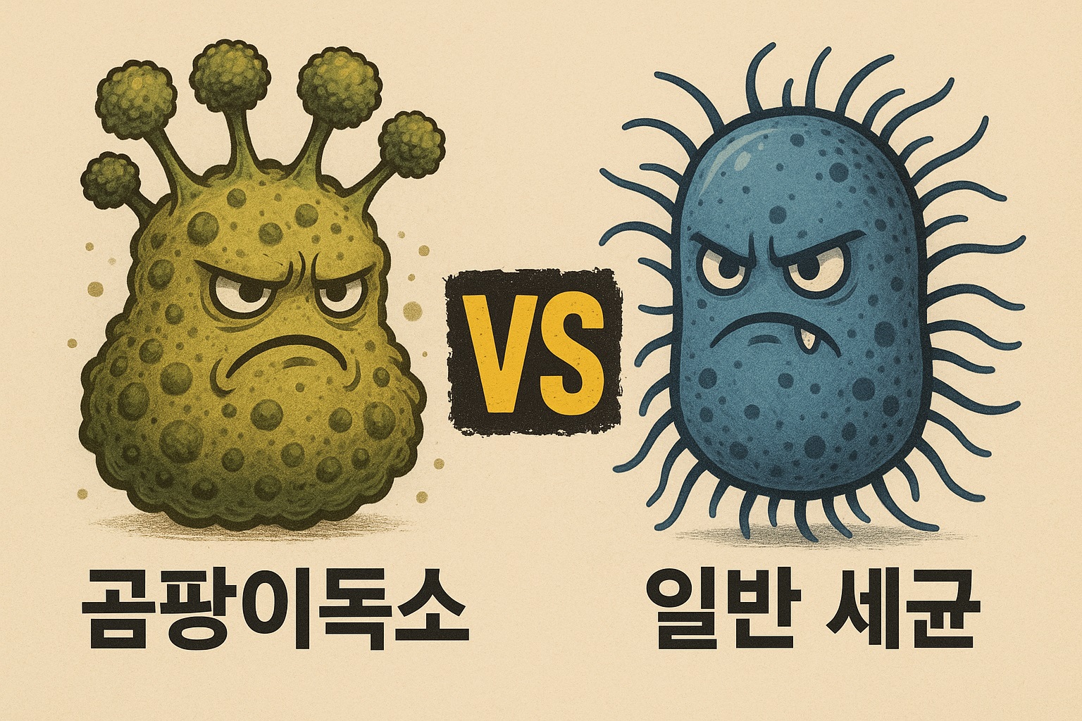 곰팡이독소 vs 일반 세균에 대한 이미지