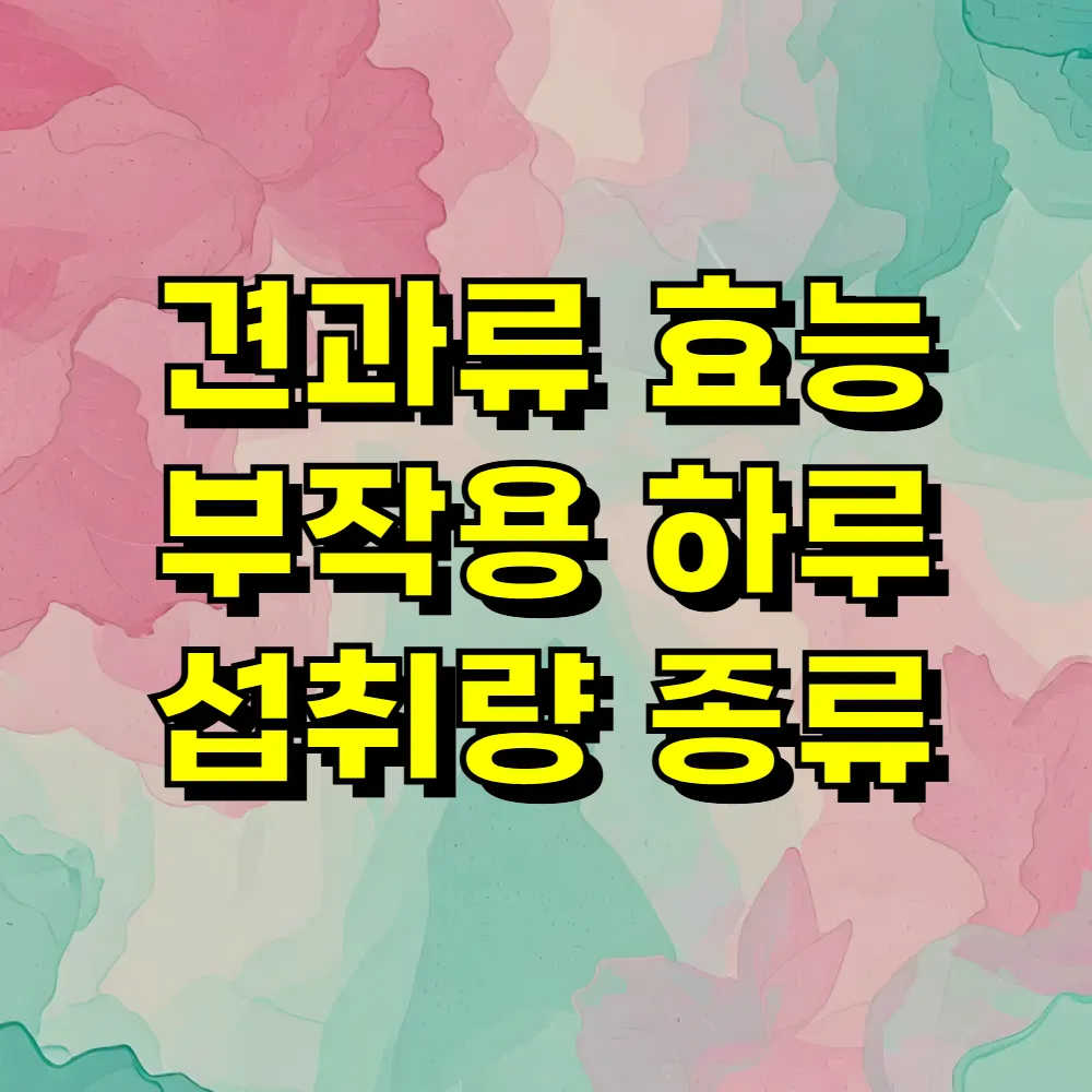 견과류 효능 부작용 하루 섭취량 종류