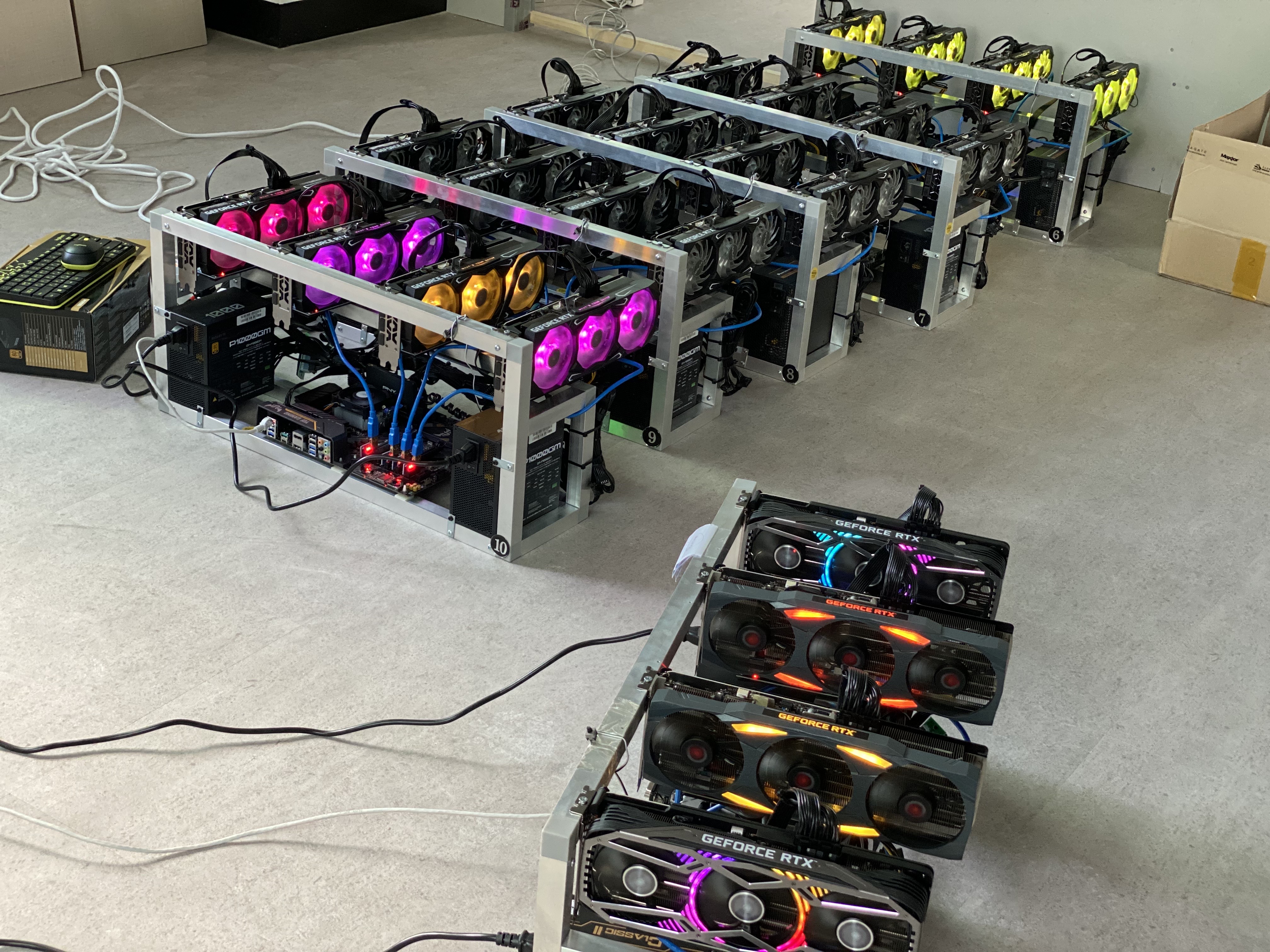  3080ti 4웨이 채굴기 5대 조립 및 셋팅후기, 채굴기 구매, 셋팅 채굴장셋팅