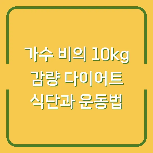 가수 비의 10kg 감량 다이어트 식단과 운동법