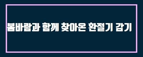  봄바람과 함께 찾아온 환절기 감기 And 그라프