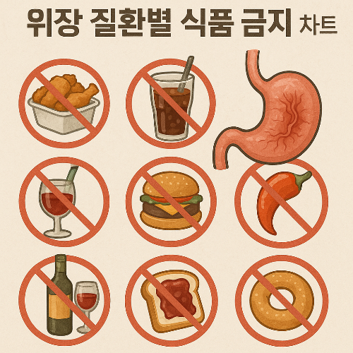위장 질환 금기 식품 이미지