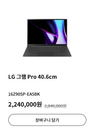 10_LG 그램 프로 40.6cm Ultra 5_16Z90SP-EA5BK