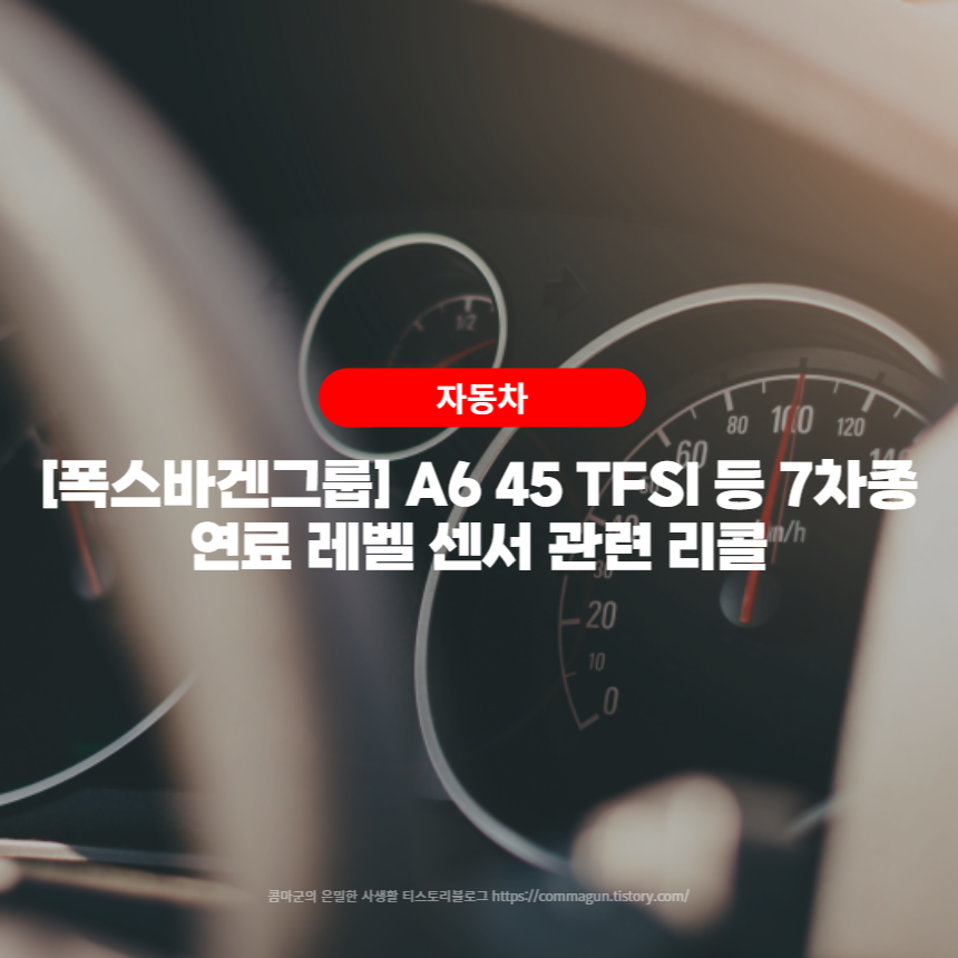  폭스바겐그룹 A6 45 TFSI 등 7차종 - 연료 레벨 센서 관련 리콜