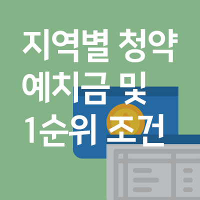  지역별 청약 예치금 및 청약 1순위 조건