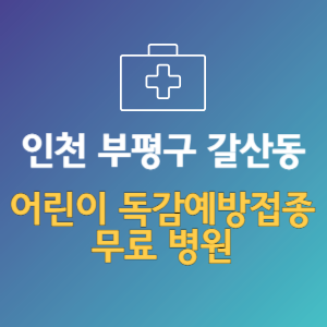 인천 부평구 갈산동 어린이 독감예방접종 무료 병원 (인플루엔자 무료 접종 대상 날짜)