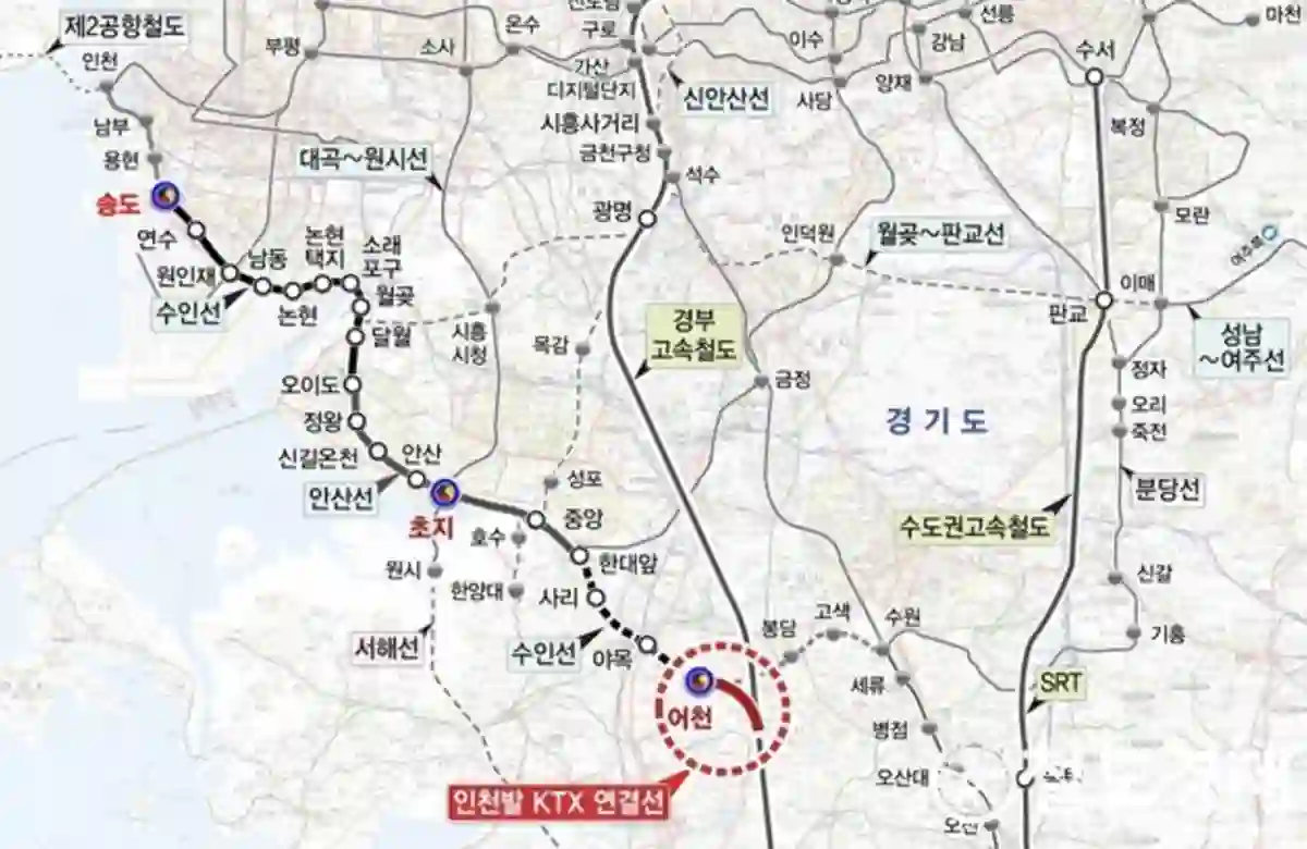 인천발KTX-직결연결-구간-빨간색-노선도