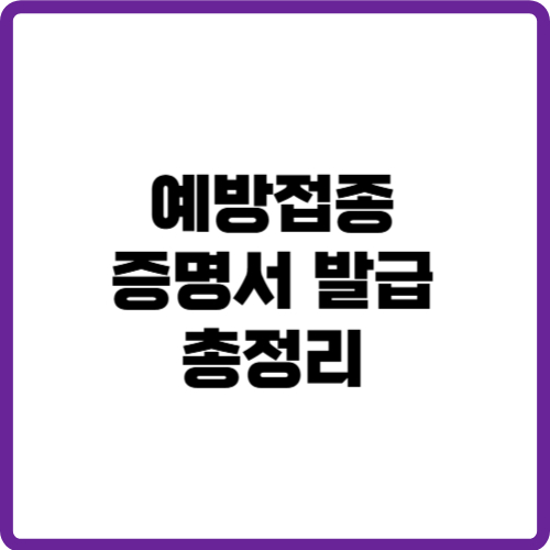 예방접종증명서 인터넷발급