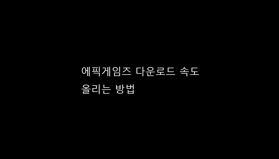  에픽게임즈 다운로드 속도 올리기!