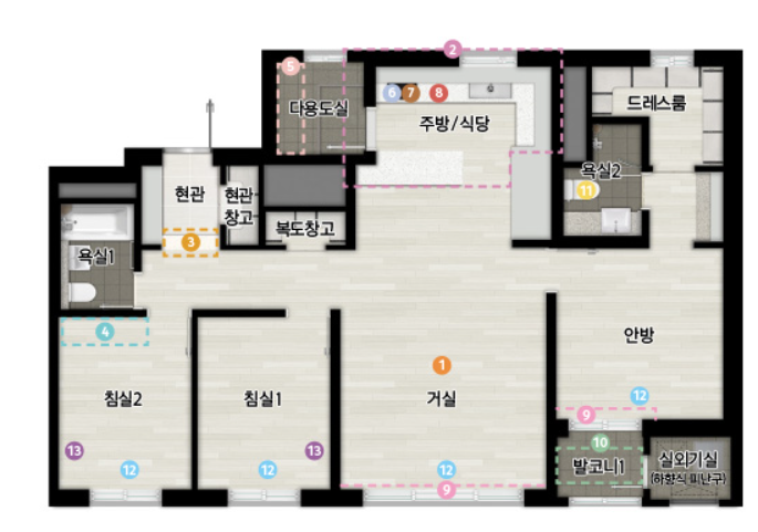청주-한화-포레나-74A-타입-구조-사진