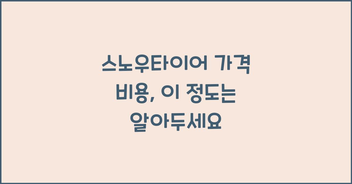 스노우타이어 가격 비용