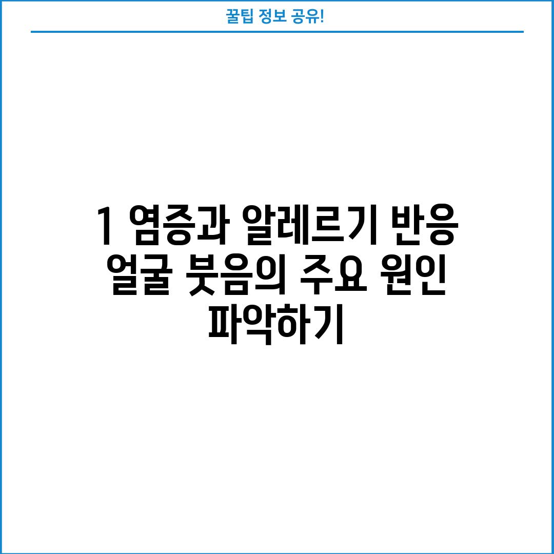 1. 염증과 알레르기 반응: 얼굴 붓음의 주요 원인 파악하기