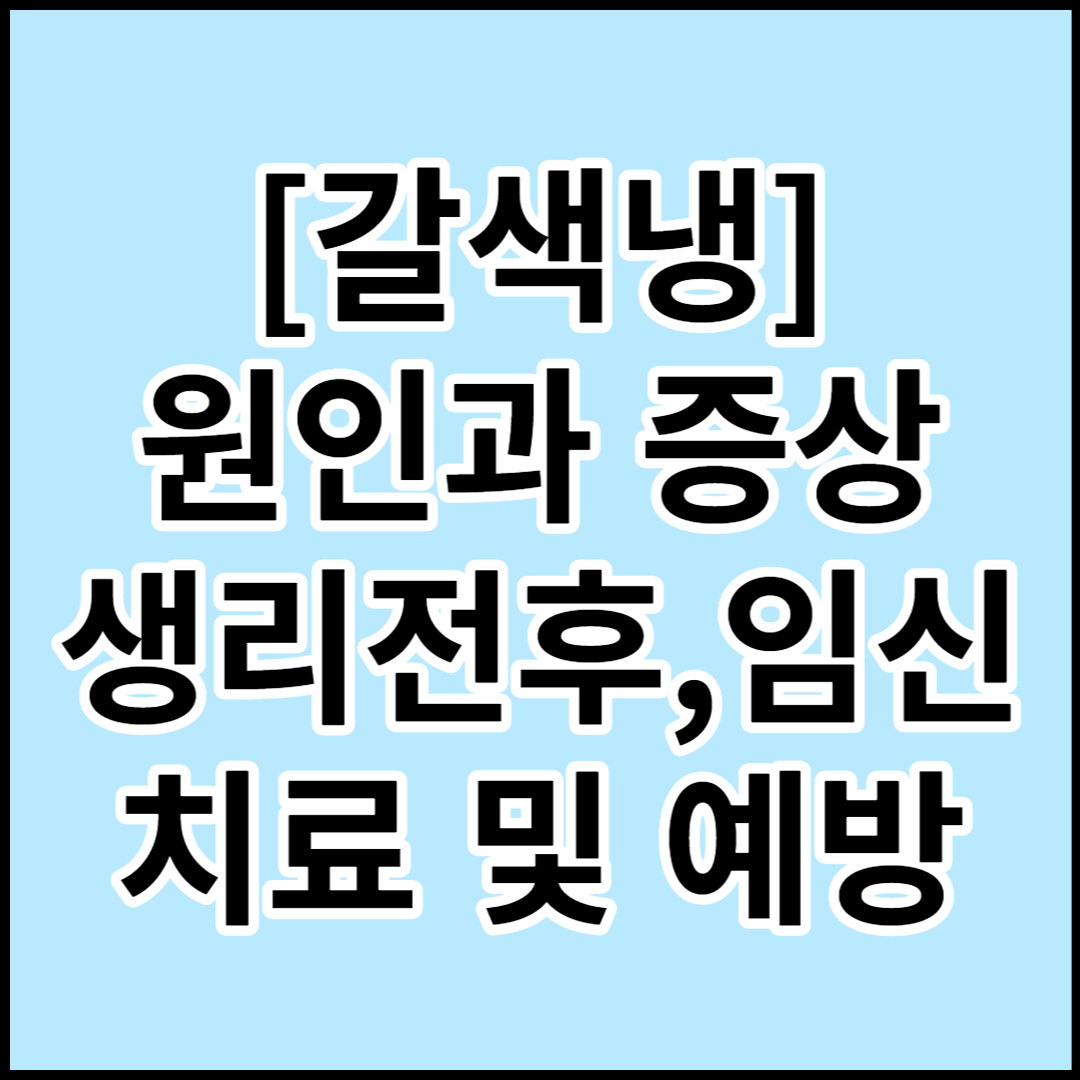  [갈색냉]원인,증상,치료 및 예방,생리전후,임신