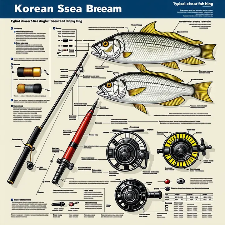 원투 낚시대 원줄 및 채비