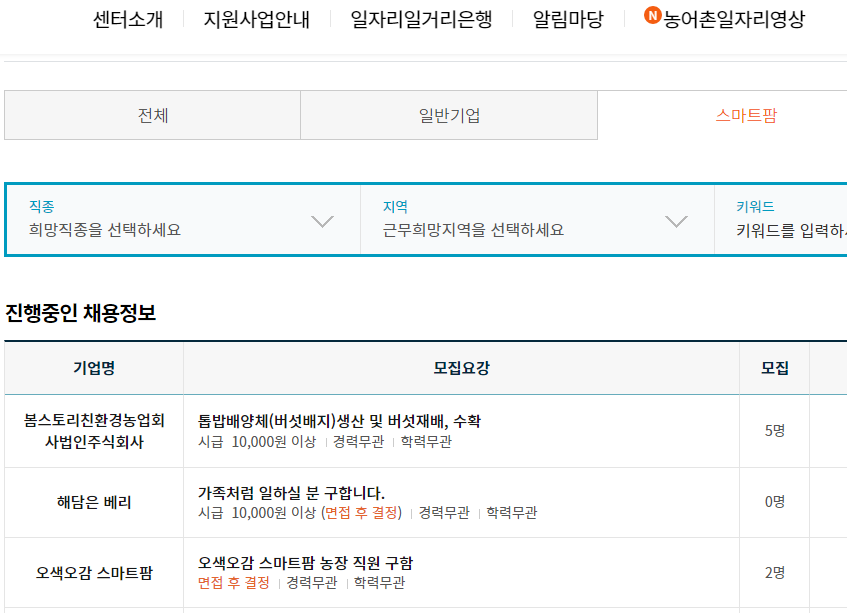  지자체별 농촌 일자리 구하기 사이트 8개와 귀농귀촌 지원혜택 정리.