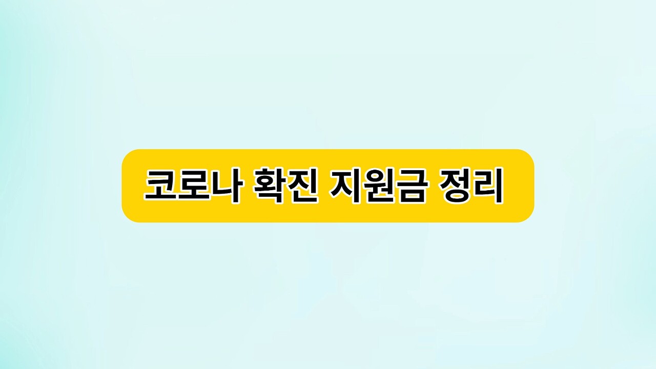  코로나 확진 지원금 깔끔정리