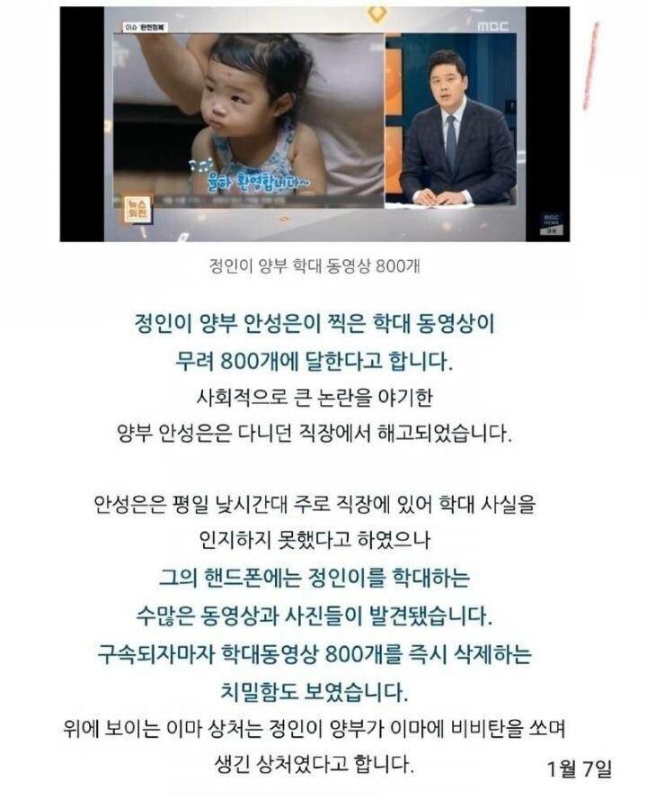  정인이 양부 폰에서 학대 동영상 800개 발견