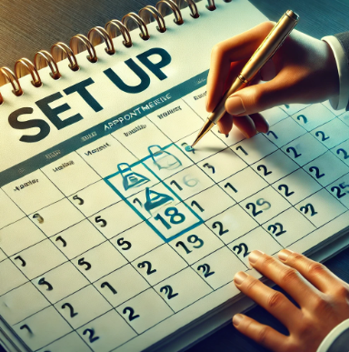 회의를 준비하는 남자 / set up