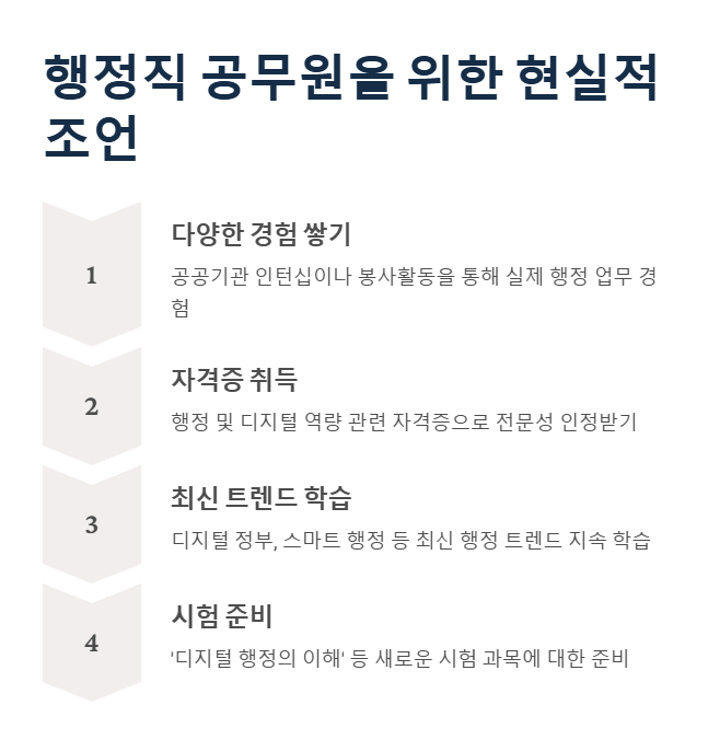 행정직 공무원을 위한 현실적 조언