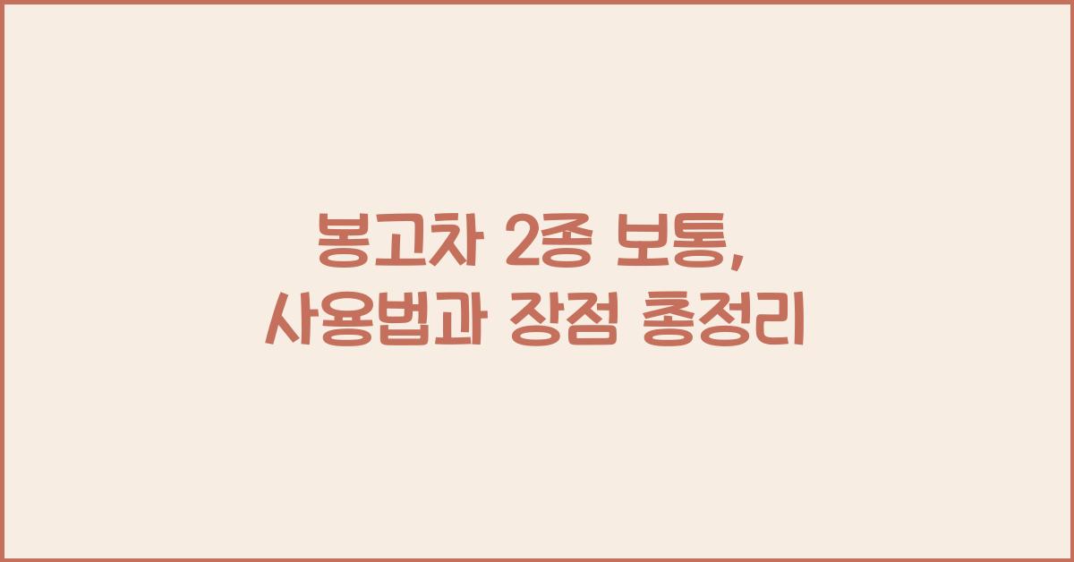 봉고차 2종 보통