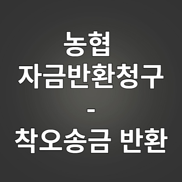  농협 자금반환청구 - 오송금 반환 요구