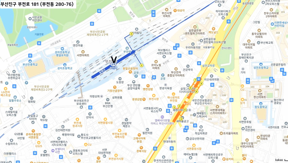 부전역 주변 지도