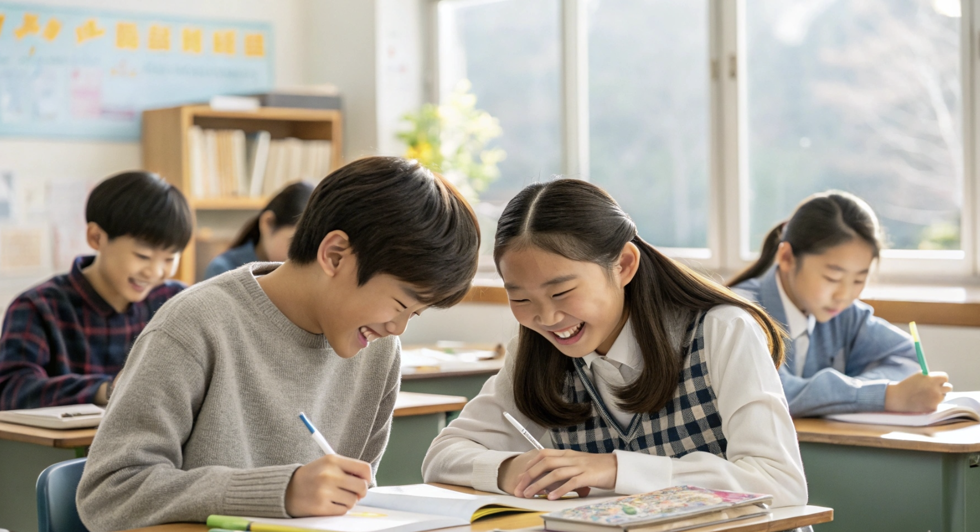 middle school students in korea