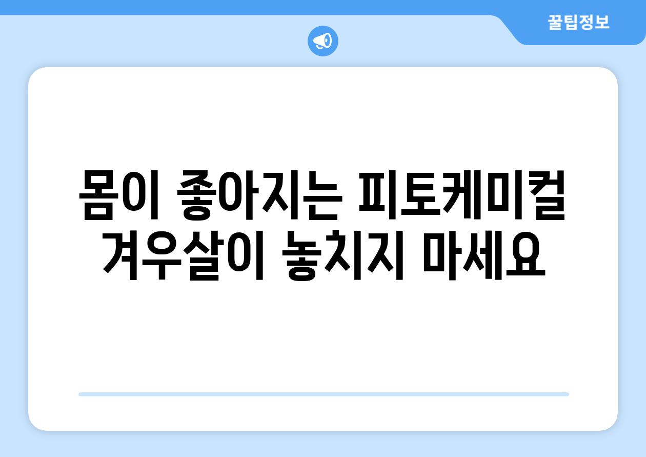 몸이 좋아지는 피토케미컬 겨우살이, 놓치지 마세요