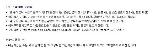 고용보험 실업급여 상한액
