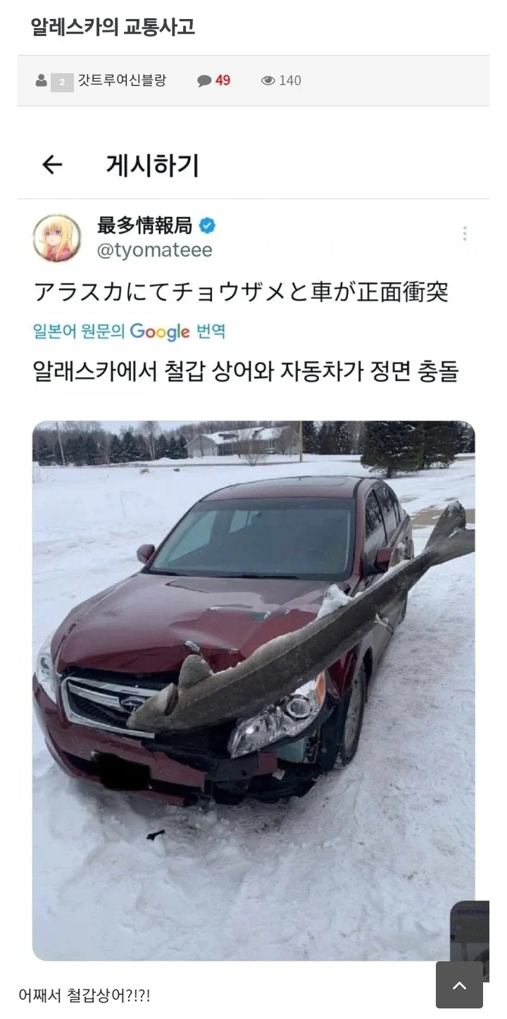 nokbeon.net-알래스카에서 일어날수있는 교통사고 ..JPG-1번 이미지