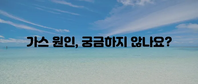 가스가 많이 차는 이유 11가지를 상세히 정리해드립니다!