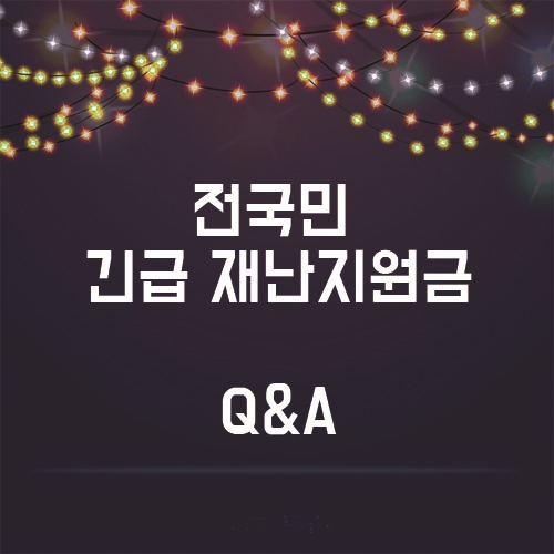  코로나19 전국민 긴급재난지원급 총정리!!