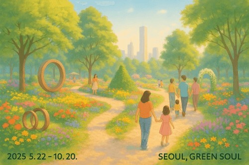 정원을 거닐고 있는 사람들 그림