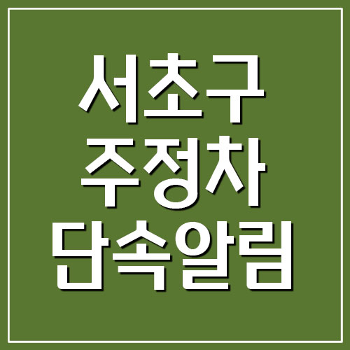  서울 서초구 주정차 단속 문자 알림 서비스 가입하기
