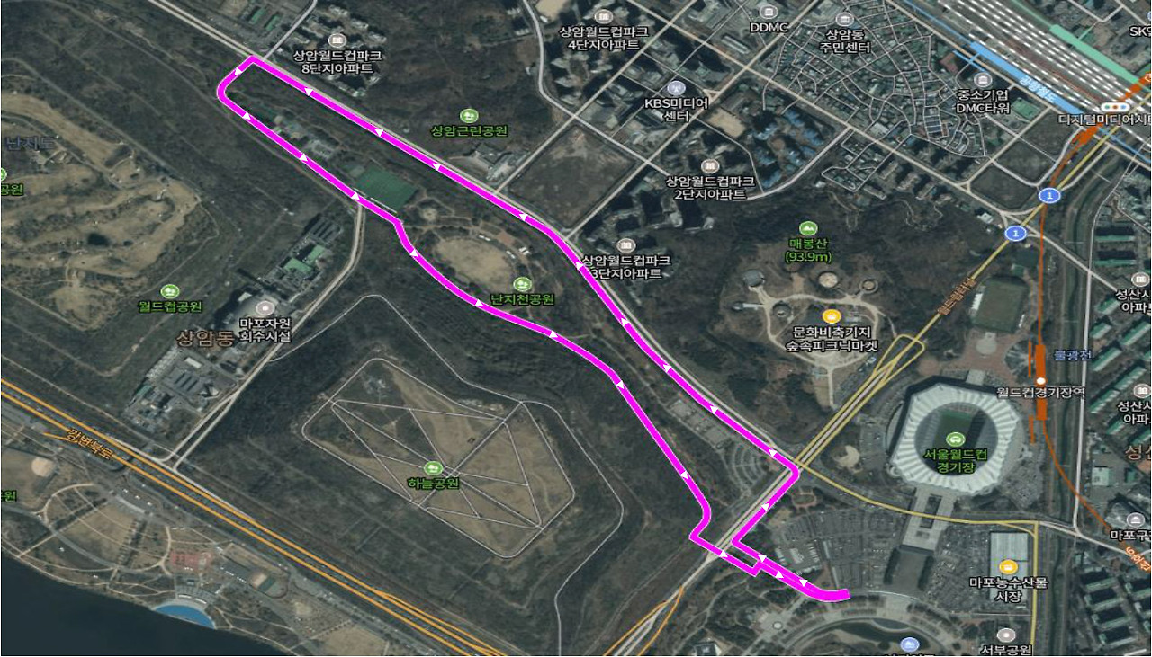 제15회 대한경제 마라톤 대회 4.5km 걷기 코스 지도