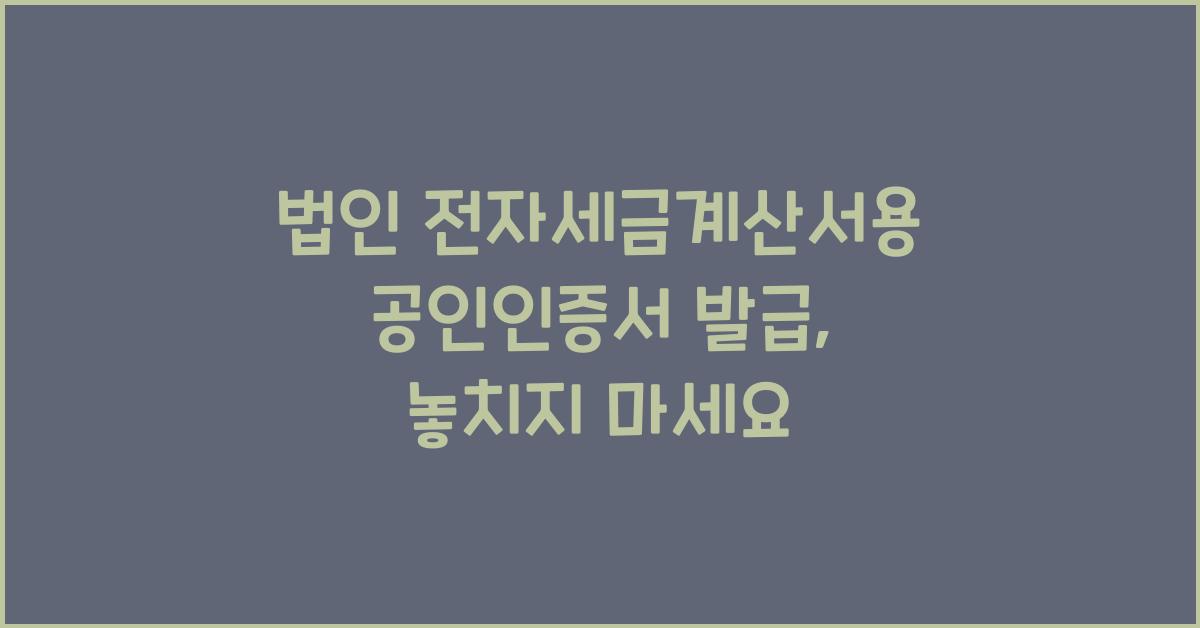 법인 전자세금계산서용 공인인증서 발급