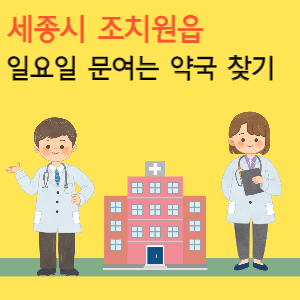 세종시 조치원읍&nbsp;일요일 문여는 약국 찾기