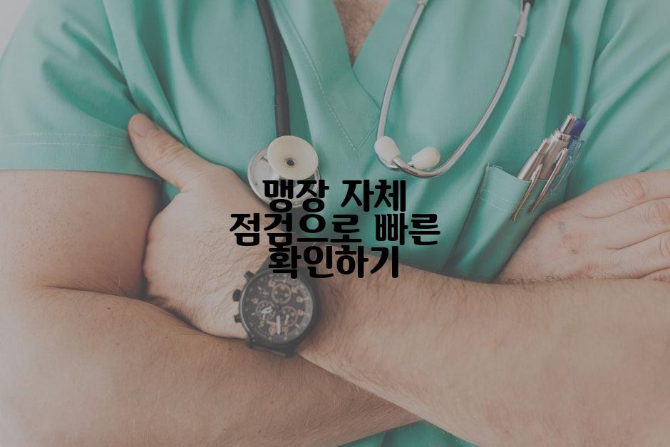 맹장 자체 점검으로 빠른 확인하기