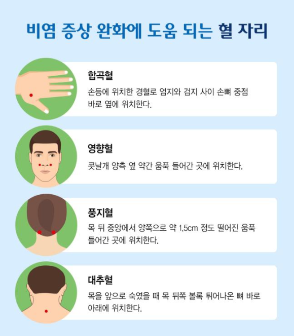  비염 증상 완화에 도움이 되는 혈자리를 아시나요?