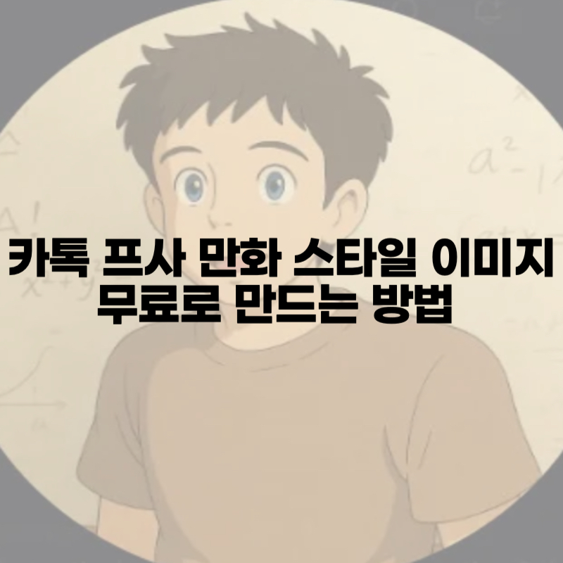 카톡 프사 만화 스타일 이미지 무료로 만드는 방법 총정리