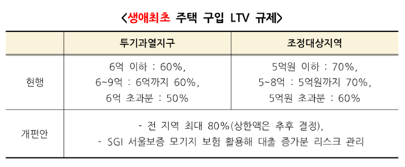 생애최초 주택 구입 LTV 규제