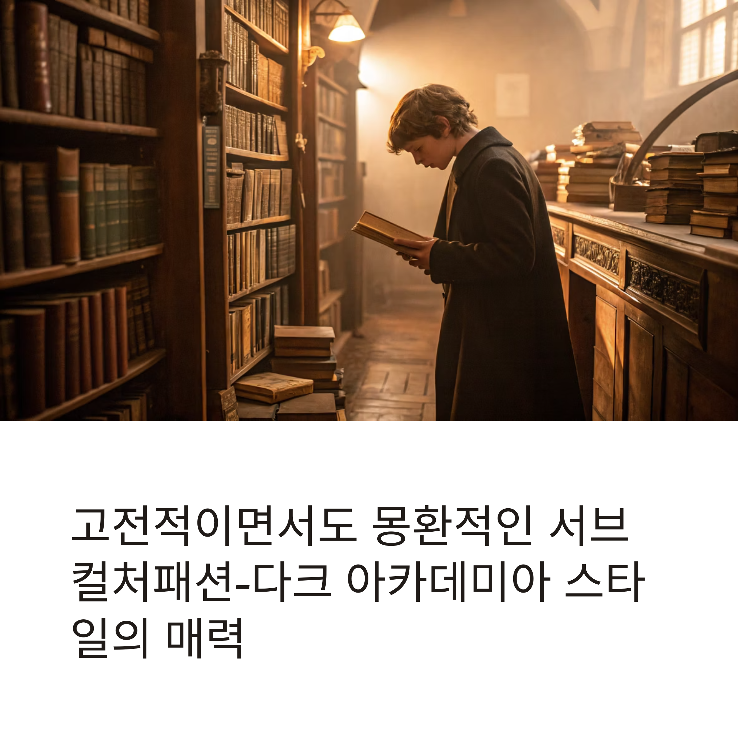 고전적이면서도 몽환적인 서브컬처패션 – 다크 아카데미아 스타일의 매력
